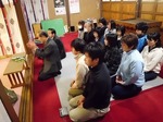 日和田八幡神社での安全祈願　Safe praer in a weather rice field Yawata shrine